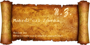 Makróczi Zdenka névjegykártya